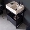 Console Sink Vanity With Beige Travertine Design Ceramic Sink and Beige Travertine Design Drawer, 27